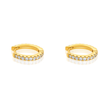 Gold CZ Huggie Earrings
